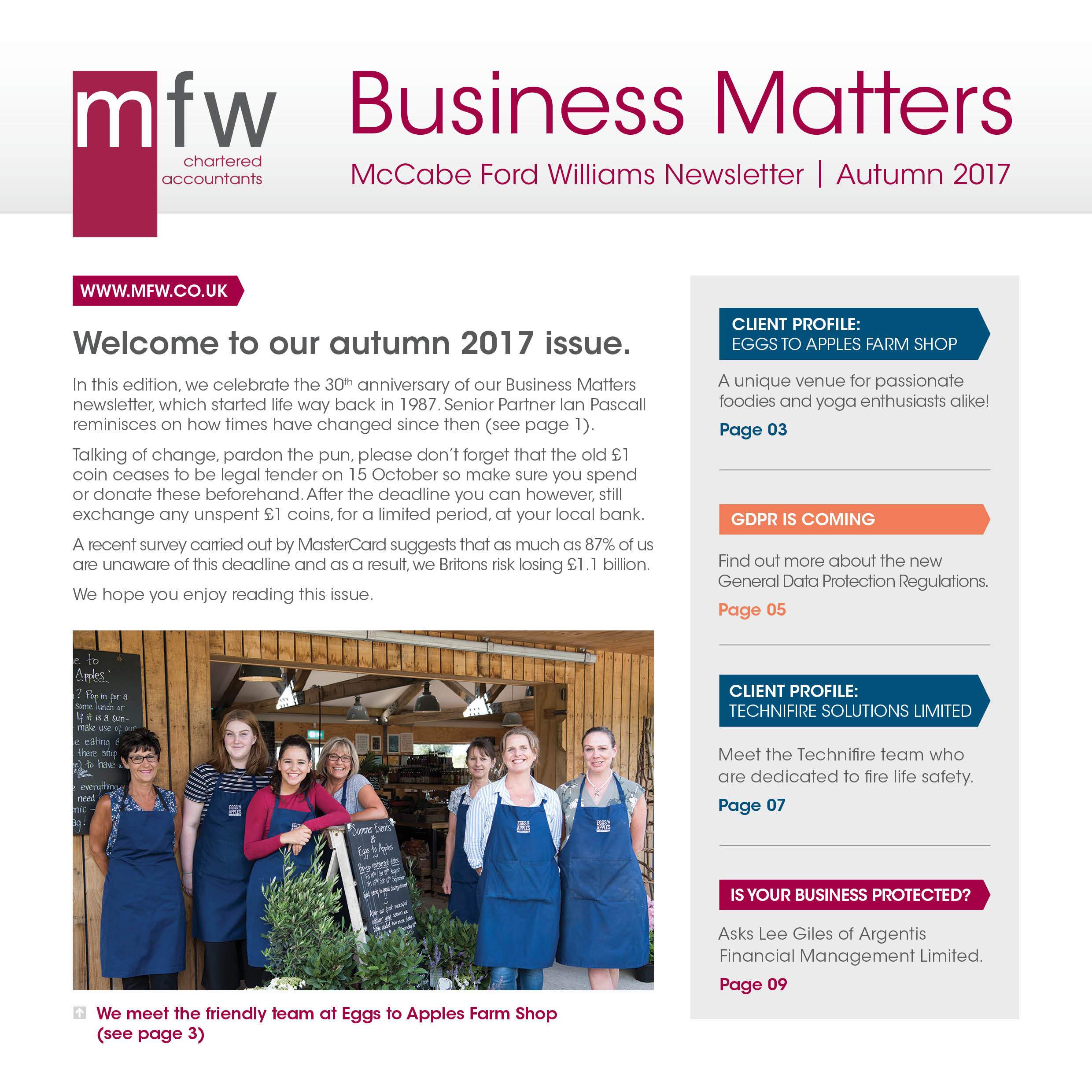 Business Matters Autumn 2017 newsletter