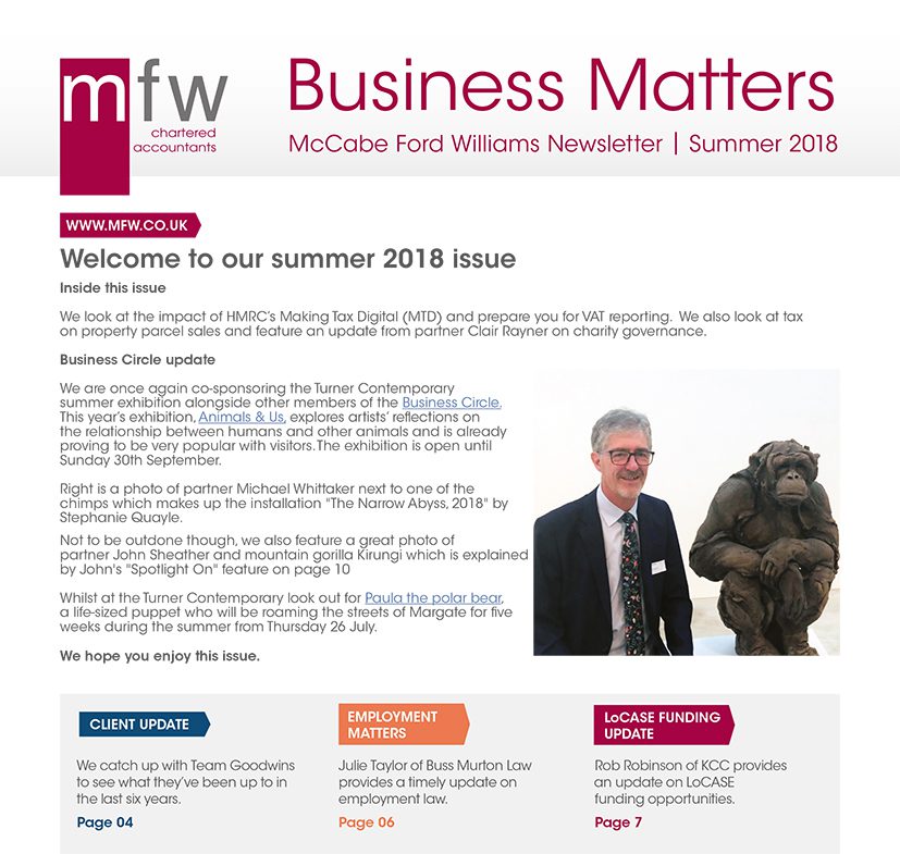 MFW Business Matters summer 2018 front page image