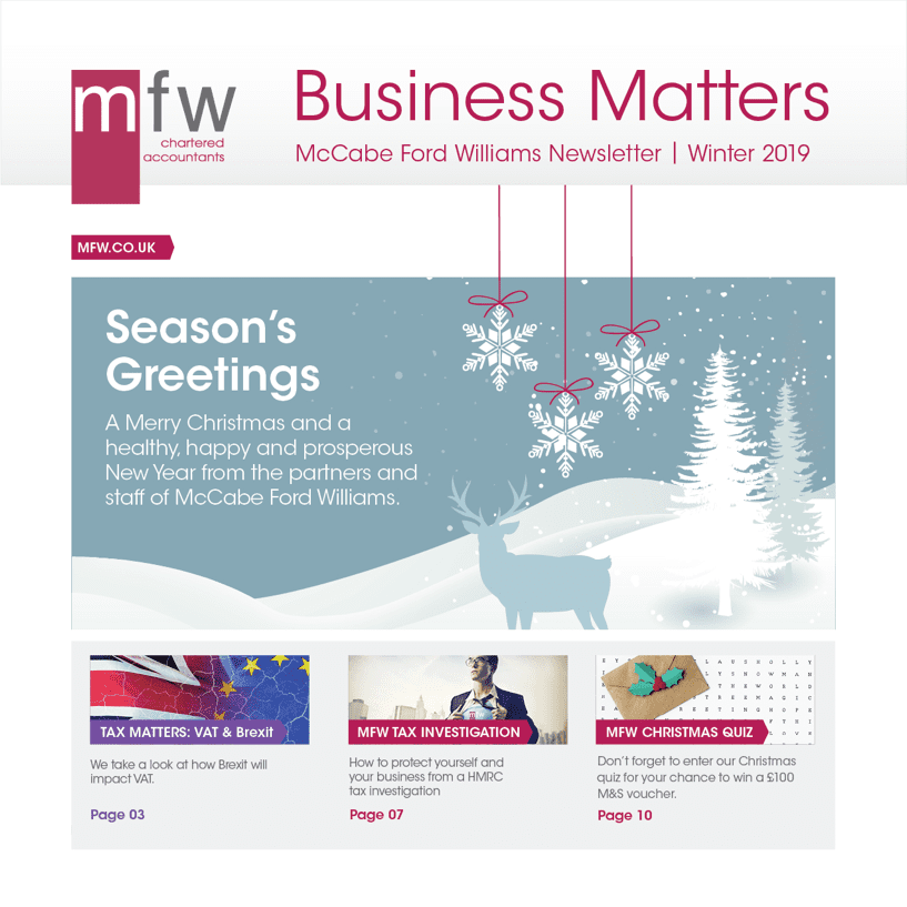 front page Business Matters winter 2019 newsletter