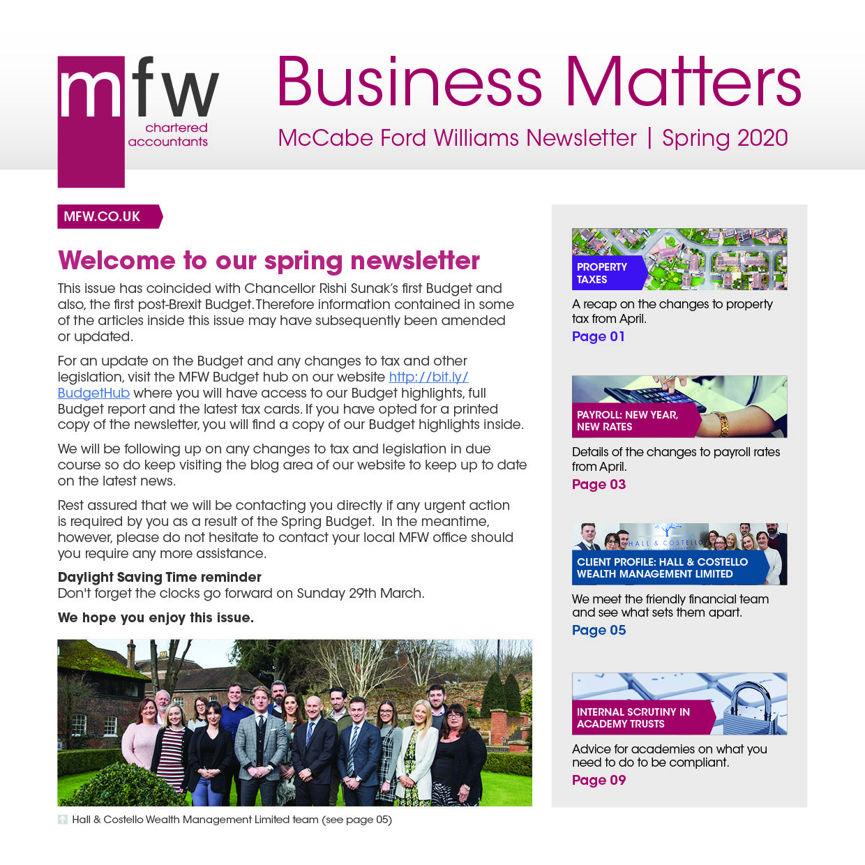 Business Matters newsletter spring 2020